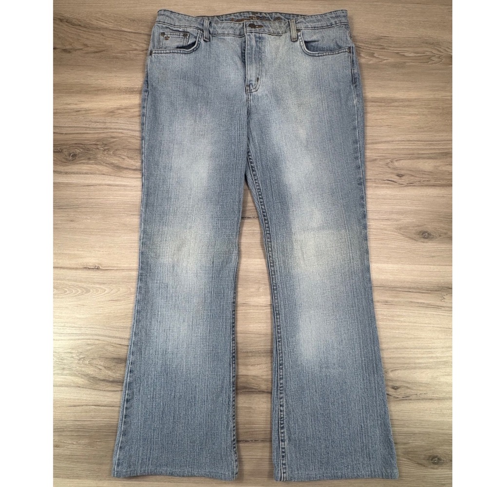 Vintage Arizona Jean Co Women 13 Average Light‎ Wash Flare Jeans  Blue Denim